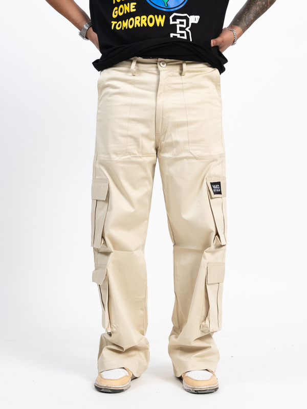 Beige Utility Cargo Pants
