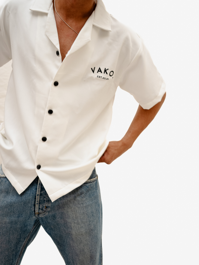 White No Love Bowling Shirt