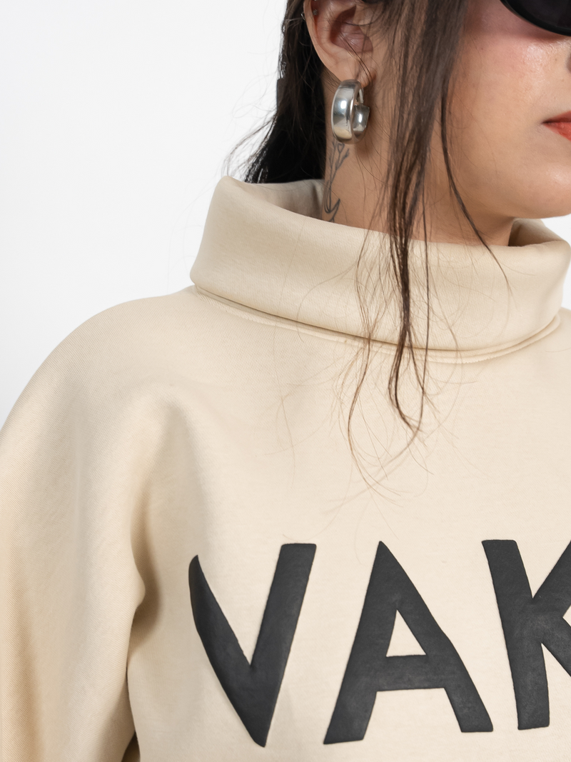 Ivory Pop Over Crop Sweatshirt