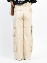 Beige Utility Cargo Pants