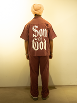 Plum Sun Of God Bowling Shirt