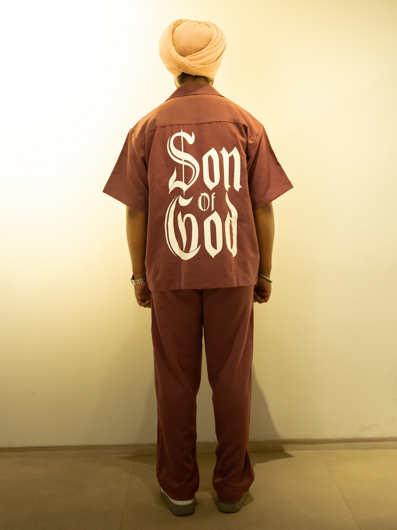 Plum Sun Of God Bowling Shirt