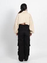 Ivory Pop Over Crop Sweatshirt