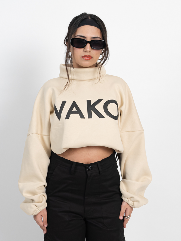 Ivory Pop Over Crop Sweatshirt
