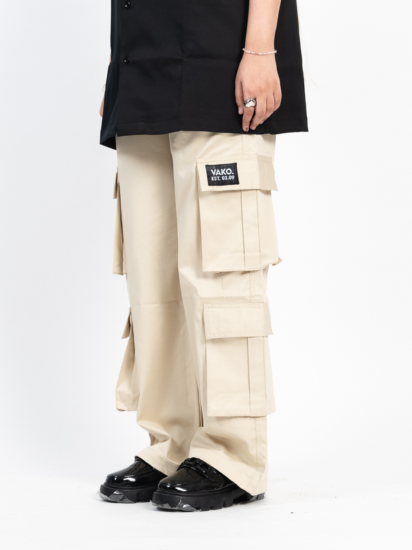 Beige Utility Cargo Pants