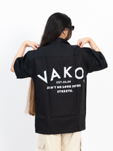 Black No Love Bowling Shirt