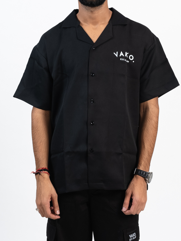 Black No Love Bowling Shirt