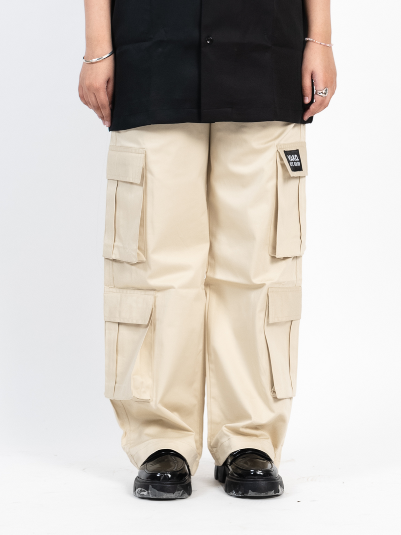 Beige Utility Cargo Pants