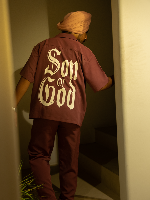 Plum Sun Of God Bowling Shirt