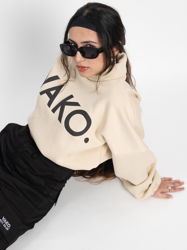 Ivory Pop Over Crop Sweatshirt