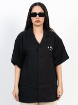 Black No Love Bowling Shirt