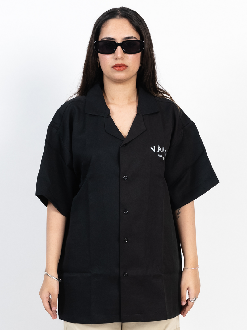 Black No Love Bowling Shirt