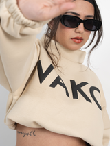 Ivory Pop Over Crop Sweatshirt