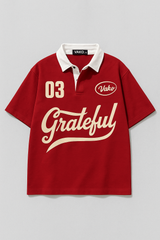 Red Grateful Polo Tee
