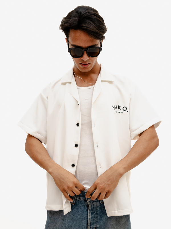 White No Love Bowling Shirt